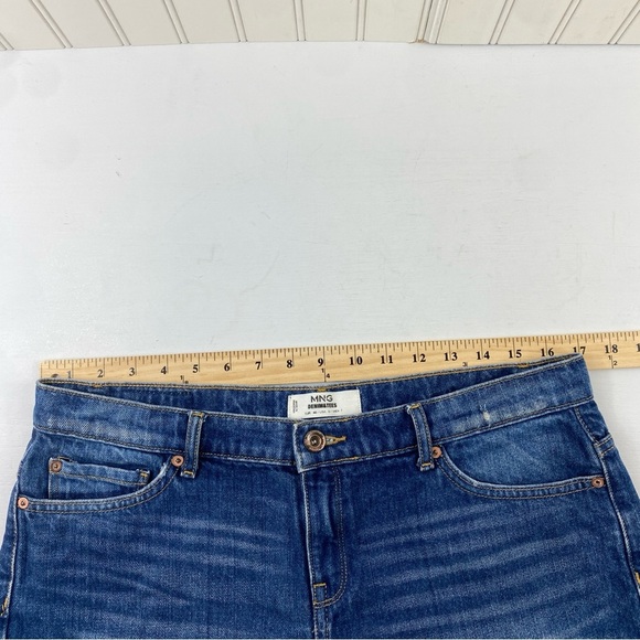 MNG Mango Dark Blue Jean Shorts Cut Offs Sz 8 - Picture 6 of 11